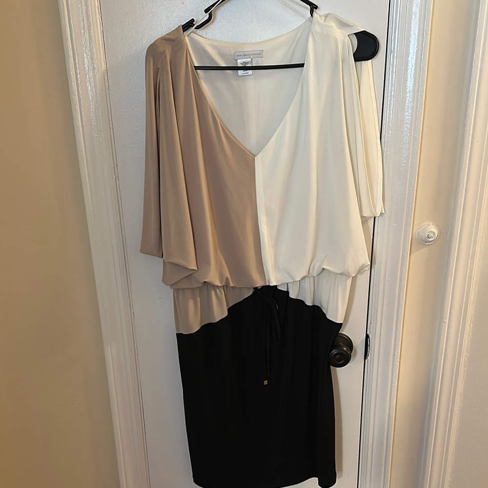 New York & Company Elegant Cream Dress